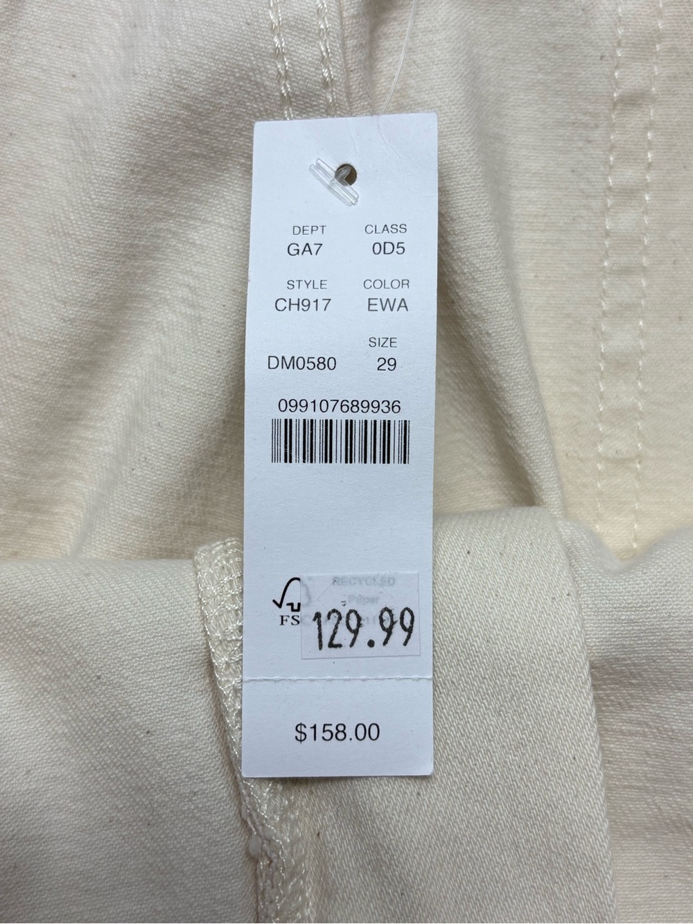 NWT J.Crew Camp Pocket Wide Leg Pants Ecru Cream Denim 29 - Picture 14 of 14